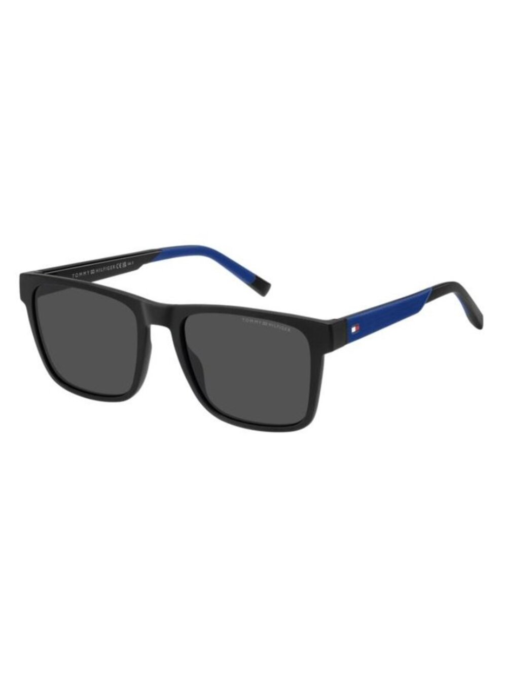 New Tommy Hilfiger Men's Sunglasses Black Square Grey Lens Injected Frame TH S